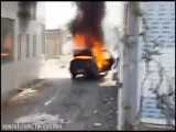 آتش سوزی و انفجار یک خودرو در مشهد