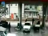 لحظه انفجار مخزن CNG پیکان‌وانت در کرمانشاه
