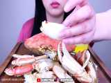 چالش صداي غذا _ خوردن خرچنگ کامل