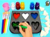 آموزش خمیر بازی برای ساخت قلب های رنگی براق