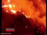 آتش سوزی در ارتفاعات منطقه چاه نفت در شهرستان جهرم فارس