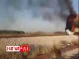 فیلم حادثه برخورد قطار با خودروی سواری در محور جنوب کشور 