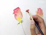 نقاشی ساده گل رز - سطح 2 - برای مبتدیان