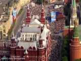 رژه جنگنده ها و بمب افکن های استراتژیک روسیه بر فراز مسکو
