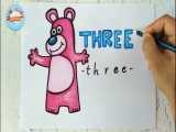 چگونه با عدد سه 3 انگلیسی یک خرس زیبا بکشیم، turn number three to bear