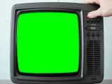 فوتیج پرده سبز روشن کردن تلویزیون قدیمی