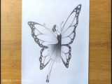 آموزش نقاشی دختری با بالهای پروانه ای