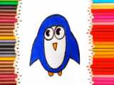 آموزش نقاشی به کودکان - پنگوئن