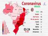 اینفوگرافی شیوع ویروس کرونا در برزیل