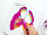 نقاشی پروانۀ رنگارنگ با گواش