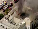 آتش‌سوزی در یک مرکز تجاری و تبلیغاتی در لوس آنجلس آمریکا