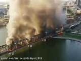 آتش سوزی بزرگ یک قطار در آریزونای آمریکا