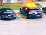 آتش زدن خودرو برای گرفتن انتقام توسط یک زن