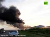 انفجار شدید در یک پمپ بنزین در روسیه ، بعد آتشسوزی همه فاصله گرفته بودند
