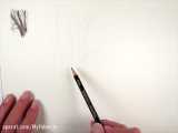 نقاشی منظره با مداد رنگی پلی کروم فابر کاستل