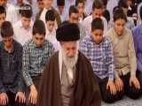 Ayatollah Khamenei leading congregational prayers in adolescence celebration for student 
