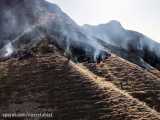 مهار آتش در منطقه حفاظت شده خائیز با کمک دمنده های اهدایی نذرطبیعت
