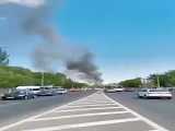 لحظه انفجار جایگاه سوخت در شهر ولگوگراد روسیه