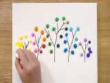 آموزش نقاشی با تکنیک های آسان  برای مبتدیان - درختان رنگی