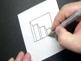 آموزش گام به گام نقاشی سه بعدی - پله ها در عمق