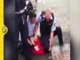 پلیس آلمان هم زانو بر روی گردن متهم گذاشت...