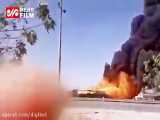 آتش سوزی وحشتناک کامیون حامل گازوئیل در جاده همدان / راننده به موقع از مرگ گریخت
