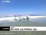 مسابقه دیدنی سگ های موج سوار در کالیفرنیا