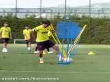مهارت بازیکنان جدید بارسلونا در تمرین امروز یکشنبه !