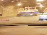 انتقال یک قایق بزرگ جنگی از داخل تونل آزادراه تهران شمال که موجب ترافیک شد