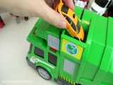 ماشین بازی کودکانه - نبرد ماشین های تبدیل شونده با کامیون سبز
