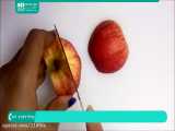 آموزش میوه آرایی | تزئین میوه | تزئین غذا | سفره آرایی ( میوه آرایی با سیب )