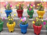 کاردستی: آموزش ساخت گلدان با بطری پلاستیکی (1)