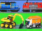 ماشین بازی کودکانه : ماشین پلیس لگو،قطار،بیل مکانیکی،میکسربتن و کامیون آتشنشانی