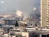 تصاویری از اتش گرفتن بخشی از ویرانه های به جا مانده از انفجار بیروت