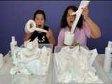 مری و ایزی _ چالش ساخت اسلایم با دستمال کاغذی !