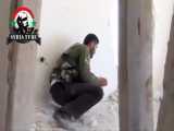 هلاکت تروریست تکفیری توسط تانک ارتش سوریه