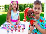 دیانا و روما جدید - بازی با عروسک های جدید Kindi Kids Minis - بازی جدید دیانا