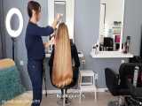 چالش موی بلند ق 43 - ایرینا با موهای بلوند و زیبایش در آرایشگاه - چالش Long Hair