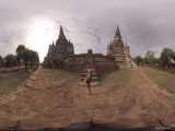 منظره 360 VR مبارز تایلندی با پشت زمینه  آیوتاهایا( Ayutthaya )