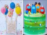 ایده تزئین کیک AMONG US | پاپ کیک