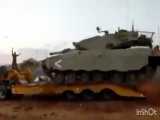 واژگون شدن تانک مرکاوای ارتش اسرائیل