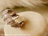 حلقه جواهری طرح صدف بسیار زیبا و خاص نقره عیار ۹۲۵ با روکش طلا سفید‌‌