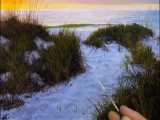 نقاشی واقعی رنگ روغن از روی عکس.151_نقاشی تپه های شنی