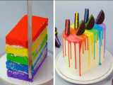 آموزش تزئین آسان و سریع کیک های رنگی