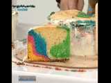 آشپزی | آموزش کیک | آموزش کیک رنگین کمان | کیک پزی