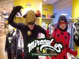 لیدی باگ و کت نوار در فروشگاه _ عکس یادگاری با مردم