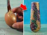 ساخت گلدان با پوست تخم مرغ برای دکور خانه