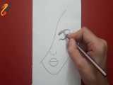 آموزش طراحی چهره دختر با مداد 