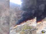 ترکیدگی و آتش سوزی در خط لوله انتقال نفت خوزستان به اصفهان