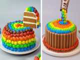 تزیین کیک:: ایده‌های جذاب برای کیک های رنگی رنگی:: کیک شکلاتی